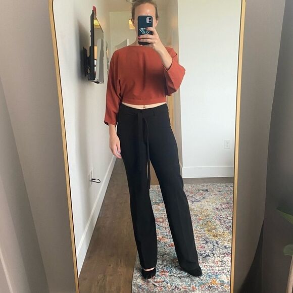 BA & SH “Batik Noir Lady‎ Pants” Wide Leg Belted Trousers - Picture 1 of 10